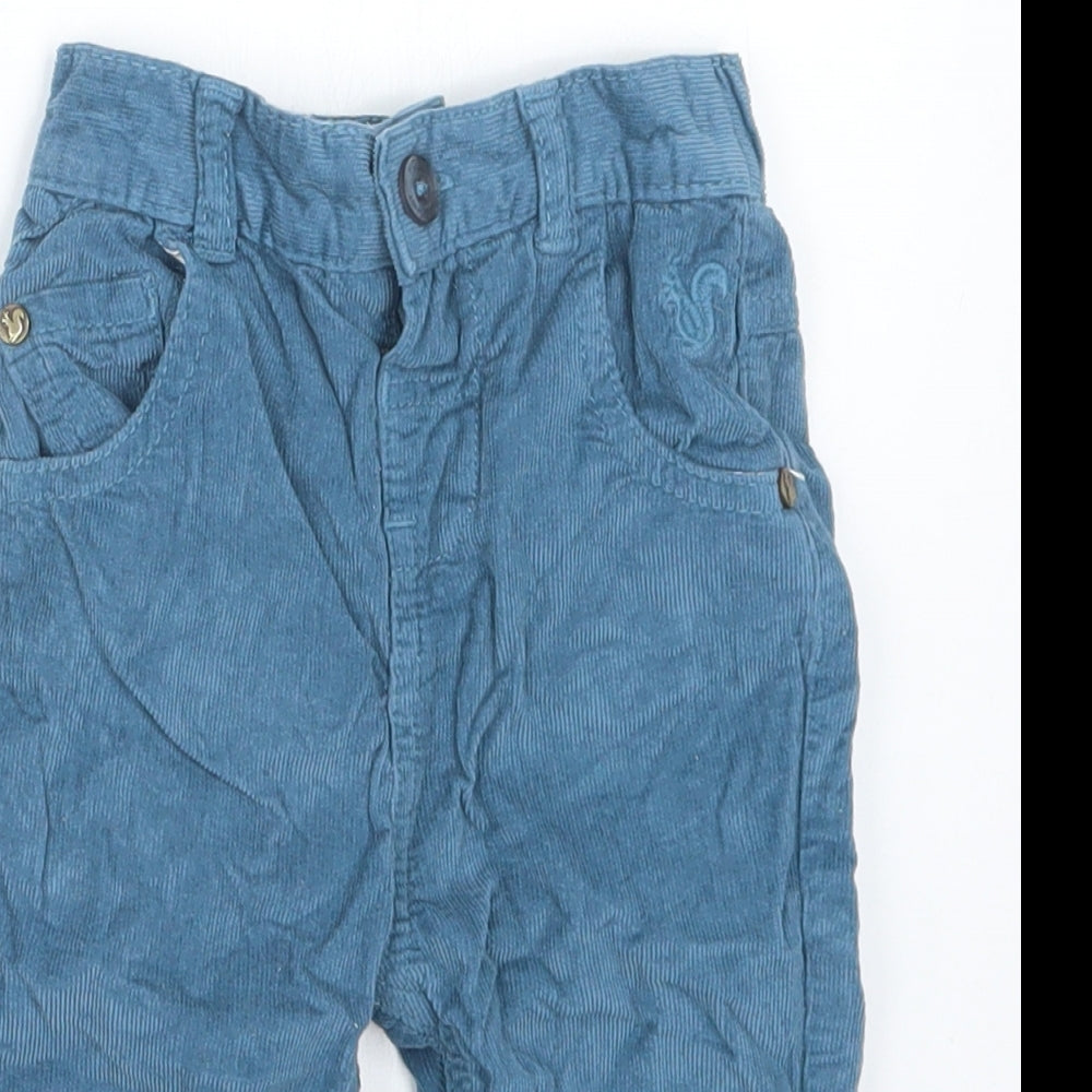 BHS Boys Blue  Velvet Cargo Trousers Size 9-12 Months