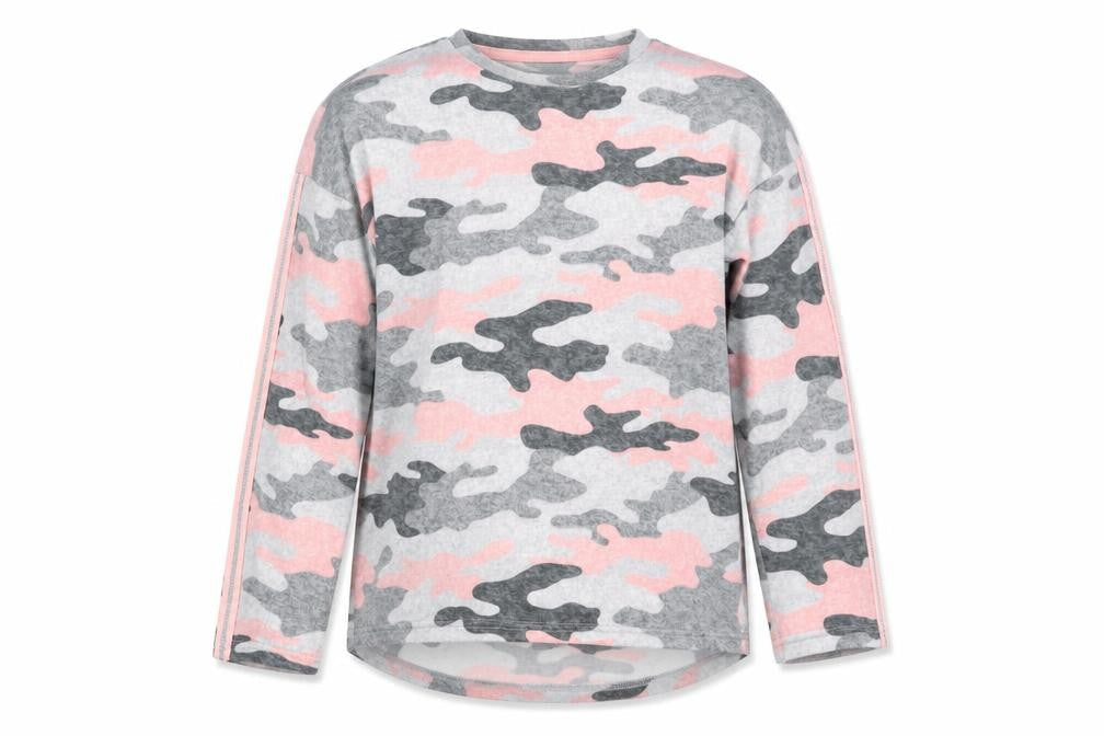 Matalan Girls Grey Camouflage  Pullover Jumper Size 9 Years