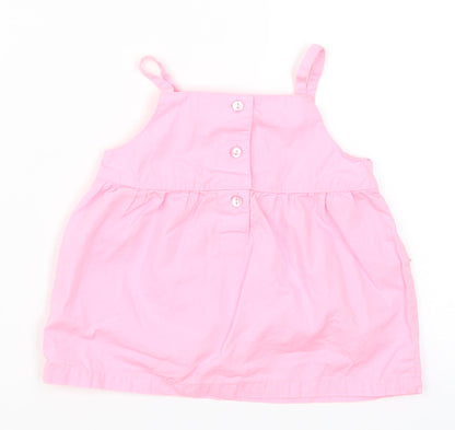 Back view of George girls’ pink floral basic tank, size 9-12, months