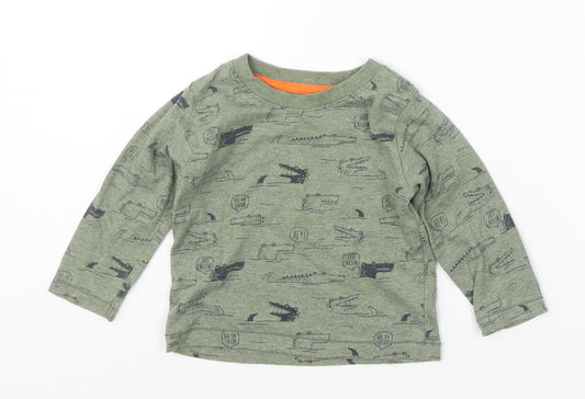 Primark Boys Green   Basic T-Shirt Size 9-12 Months  - Crocodiles