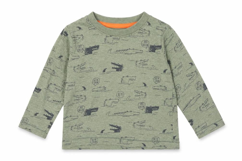 Primark Boys Green   Basic T-Shirt Size 9-12 Months  - Crocodiles