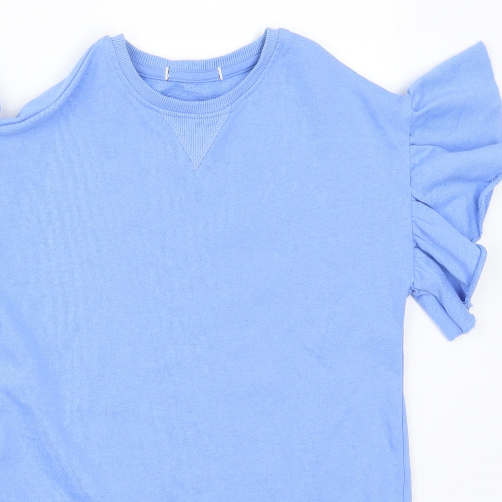 Preworn Girls Blue   Pullover Sweatshirt Size 5-6 Years