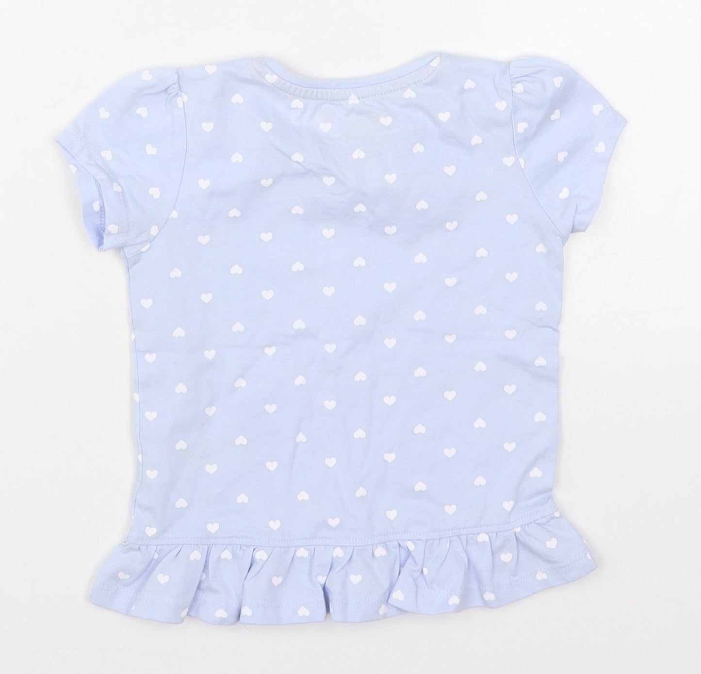 Young Dimension Girls Blue   Basic T-Shirt Size 2-3 Years  - Love Hearts
