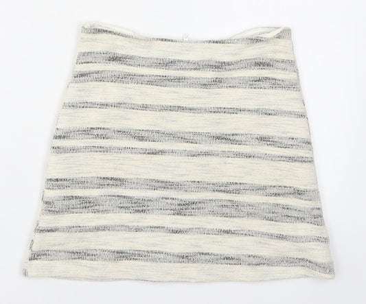 Topshop Womens Beige Striped  Mini Skirt Size 8
