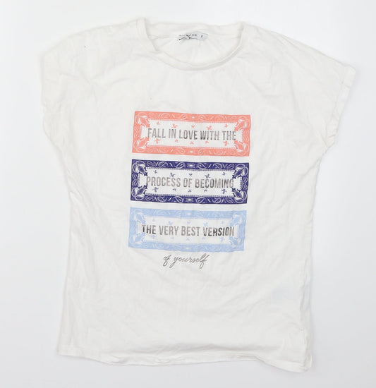 LC Waikiki Womens White   Basic T-Shirt Size S  - Fall in Love with the Process of Becoming the Very Best Version of Yourself