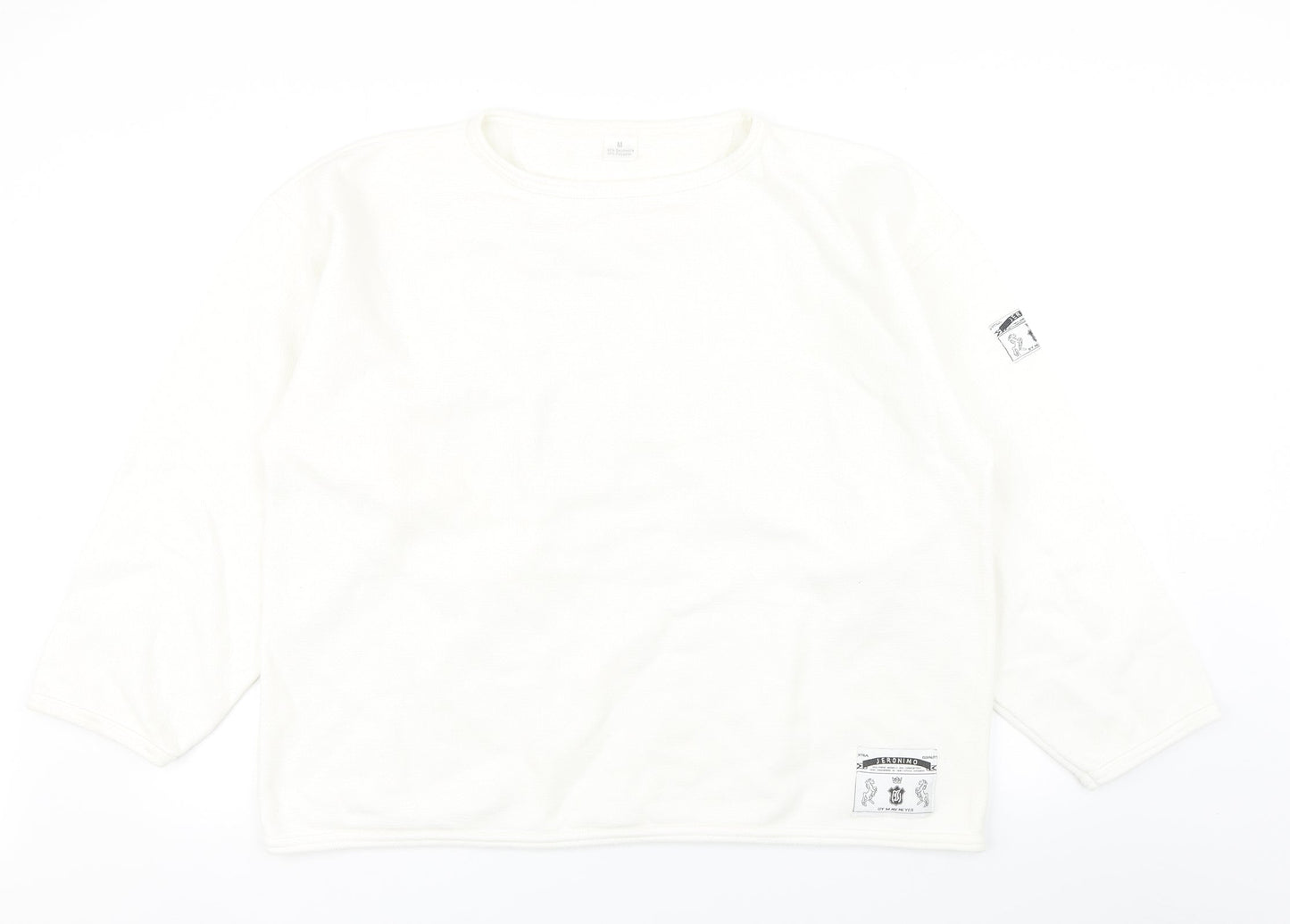 Jeronimo Mens White   Pullover Sweatshirt Size M