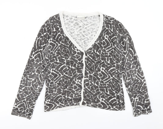 Minuet Womens Brown Animal Print Knit Cardigan Jumper Size 8