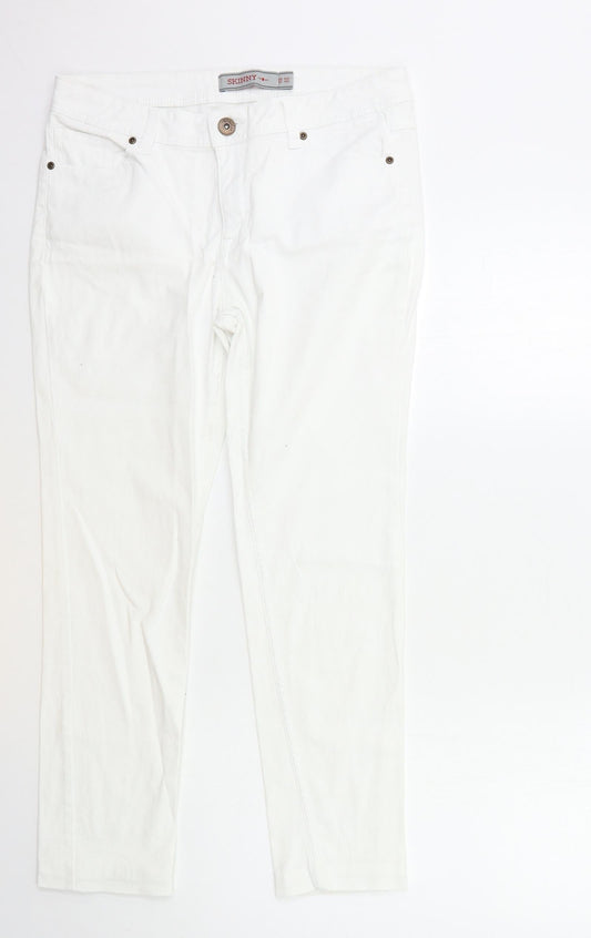 Dunnes Stores Womens White  Denim Skinny Jeans Size 12 L27 in