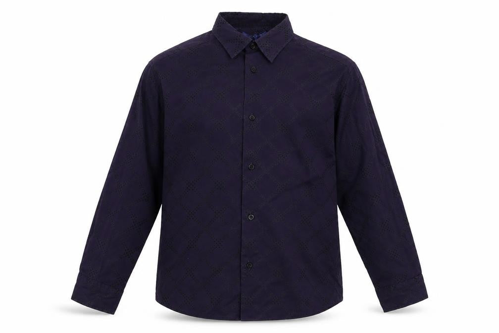 Cherokee Boys Purple Check  Basic Button-Up Size 8-9 Years