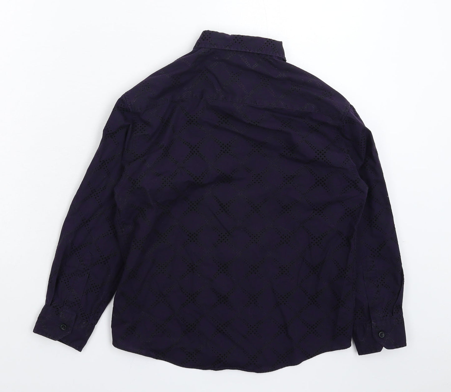 Cherokee Boys Purple Check  Basic Button-Up Size 8-9 Years