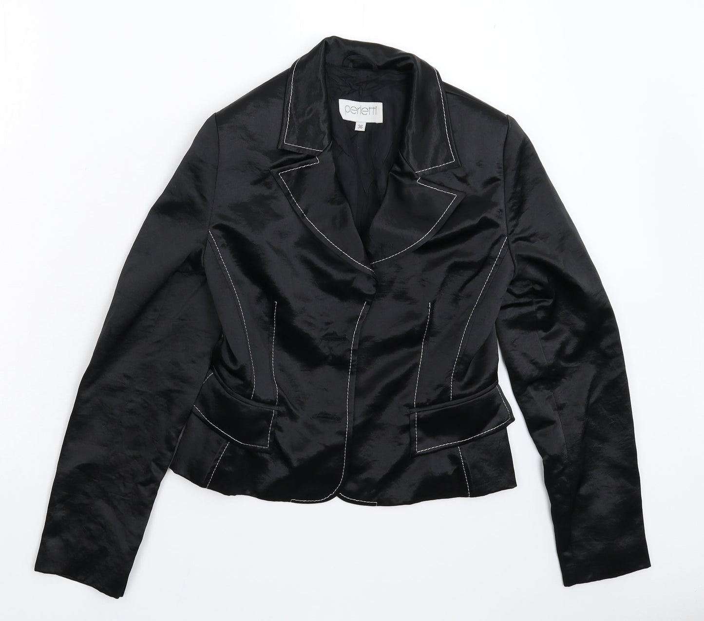 Perletti Womens Black   Jacket Blazer Size 8