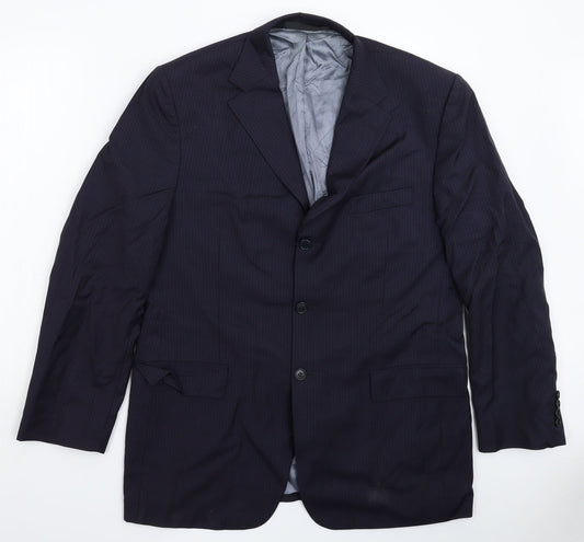 Marks and Spencer Mens Blue Striped  Jacket Suit Jacket Size 42