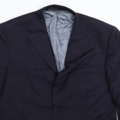Marks & Spencer Mens Blue Striped  Jacket Suit Jacket Size 42