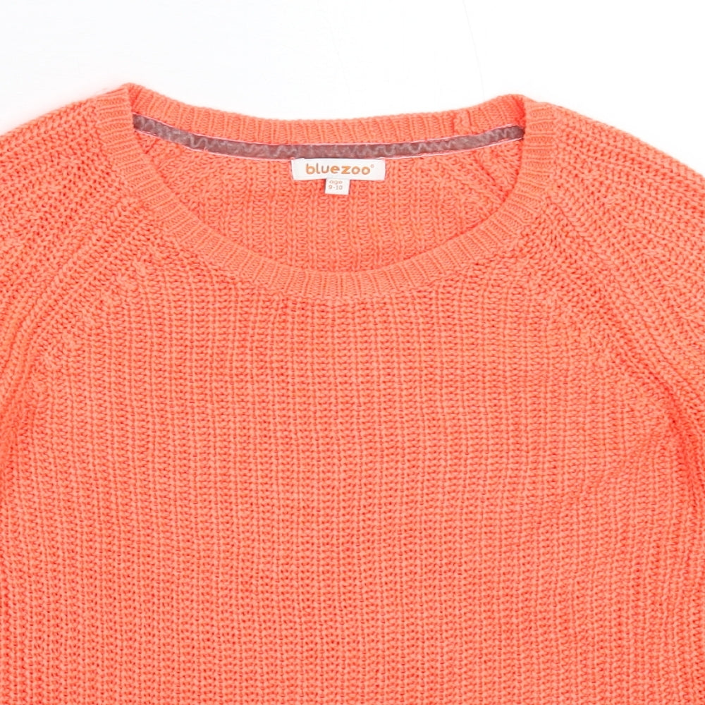 Blue Zoo Girls Pink  Knit Pullover Jumper Size 9-10 Years