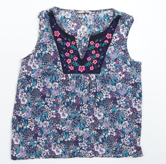 TU Womens Multicoloured Floral  Basic Tank Size 8