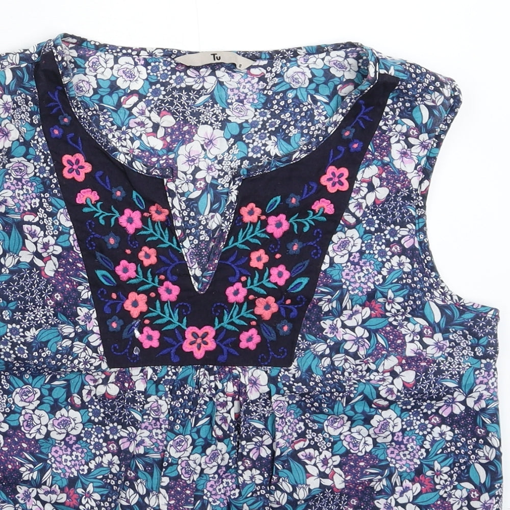 TU Womens Multicoloured Floral  Basic Tank Size 8