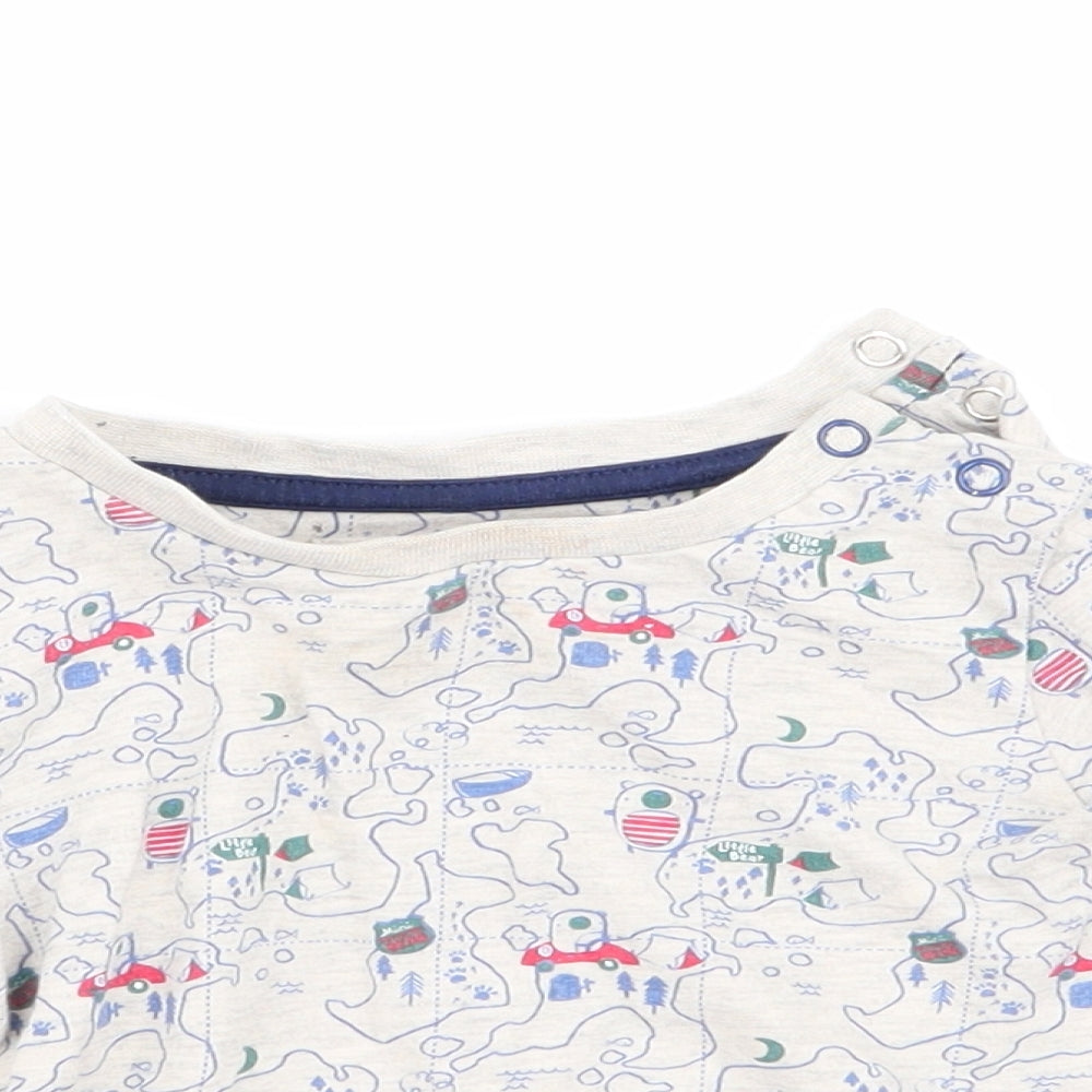 TU Boys Grey Geometric  Basic T-Shirt Size 6-9 Months