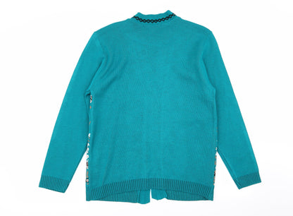 Back view of Pure & natural women’s green floral jumper, size S