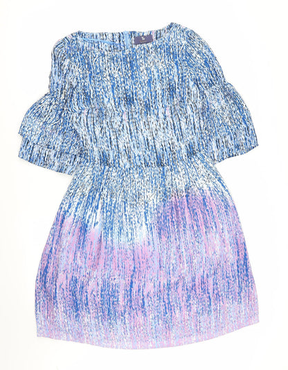 Tu Womens Multicoloured Geometric  Fit & Flare  Size 8