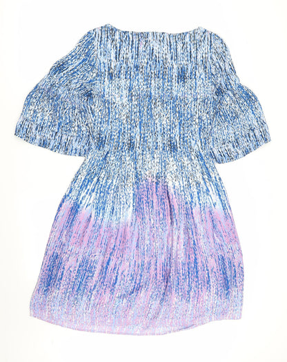 Tu Womens Multicoloured Geometric  Fit & Flare  Size 8