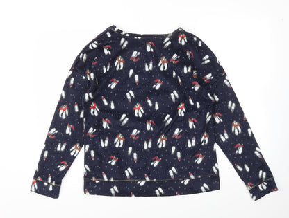 Marks & Spencer Womens Blue Animal Print  Top Pyjama Top Size M