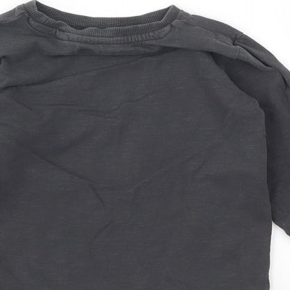 Brand and care label for Next girls’ grey basic t-shirt, size 24, months