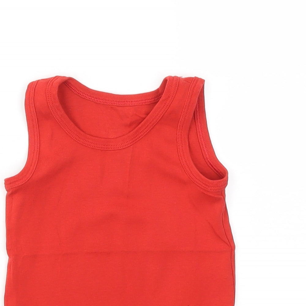 M&S Girls Red   Basic T-Shirt Size 2-3 Years