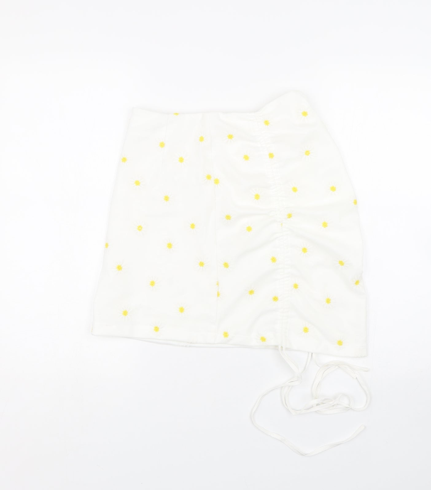 Shien Womens White Floral  Wrap Skirt Size S
