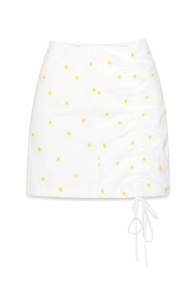 Shien Womens White Floral  Wrap Skirt Size S