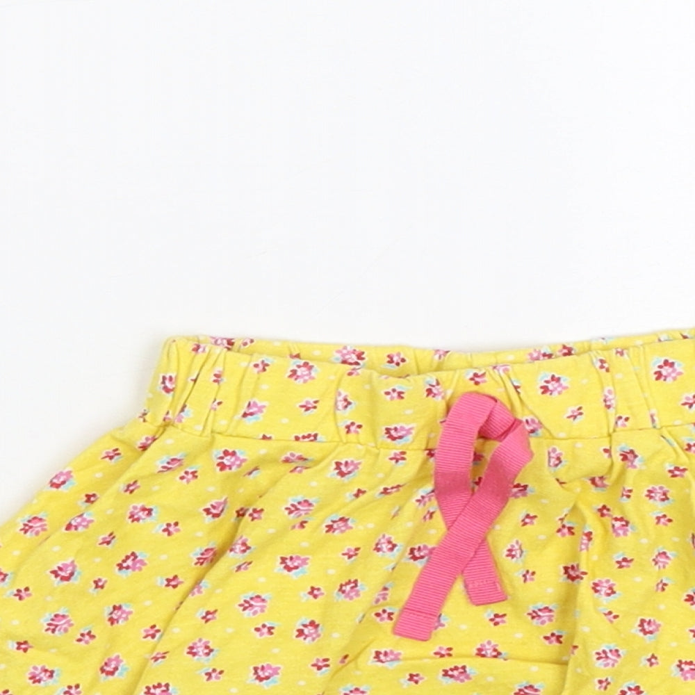 Mothercare Girls Yellow Floral  Flare Skirt Size 6-9 Months