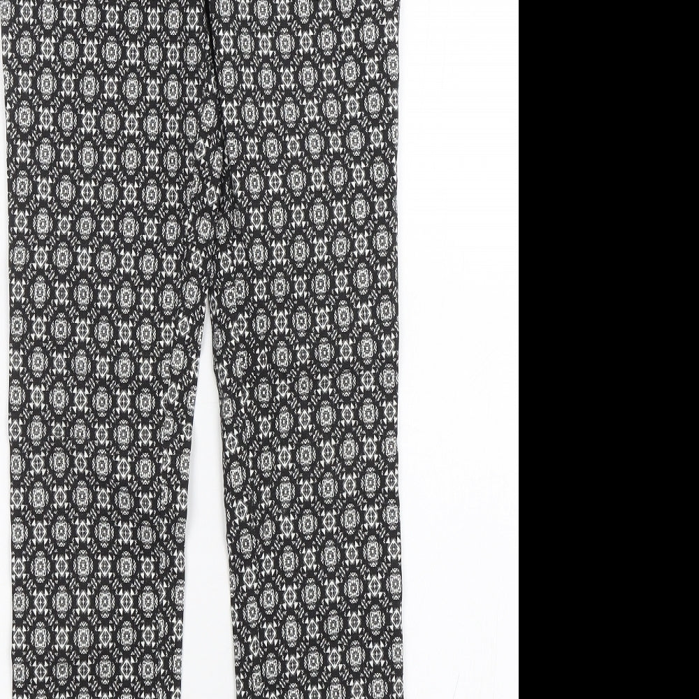 Atmosphere Womens Black Paisley  Capri Trousers Size 8 L27 in