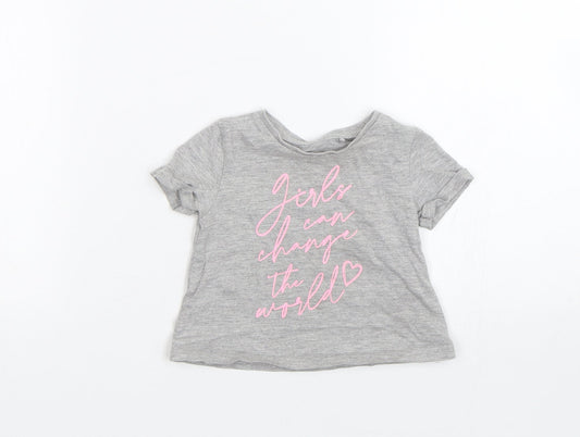 River Island Girls Grey   Basic T-Shirt Size 3-6 Months