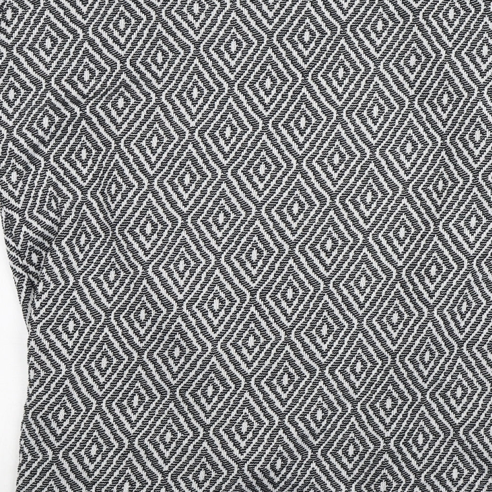 H&M Womens Black Argyle/Diamond  Cardigan Jumper Size S