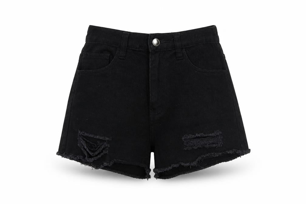 Missguided Womens Black  Denim Mom Shorts Size 8