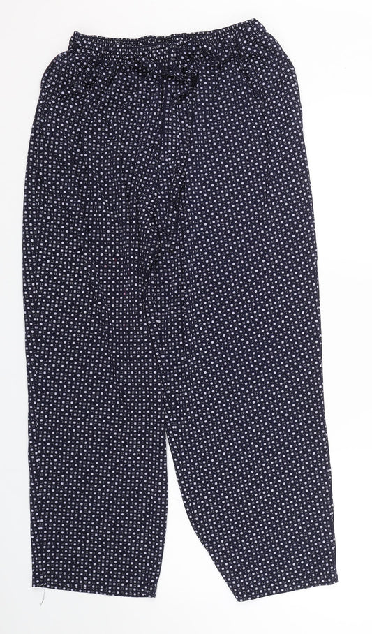 BM Mode Womens Blue Polka Dot  Capri Trousers Size 2XL L25 in