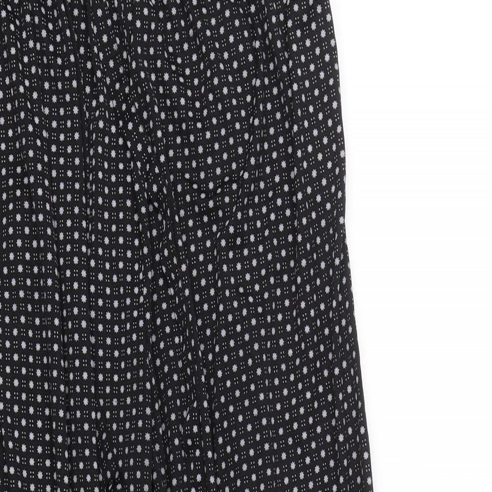 BM mode Womens Black Polka Dot  Capri Trousers Size L L24 in