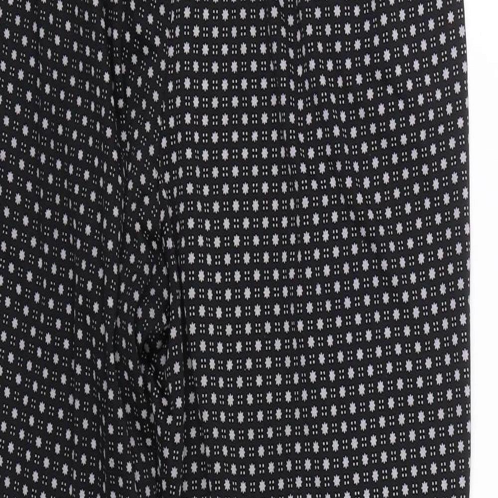 BM mode Womens Black Polka Dot  Capri Trousers Size L L24 in