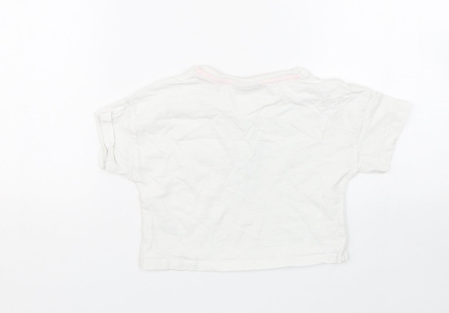 Matalan Girls White   Basic T-Shirt Size 7 Years