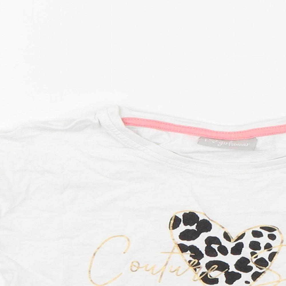Matalan Girls White   Basic T-Shirt Size 7 Years