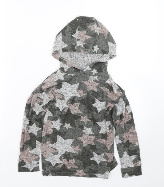 NEXT Girls Green Polka Dot  Pullover Hoodie Size 6 Years  - Stars