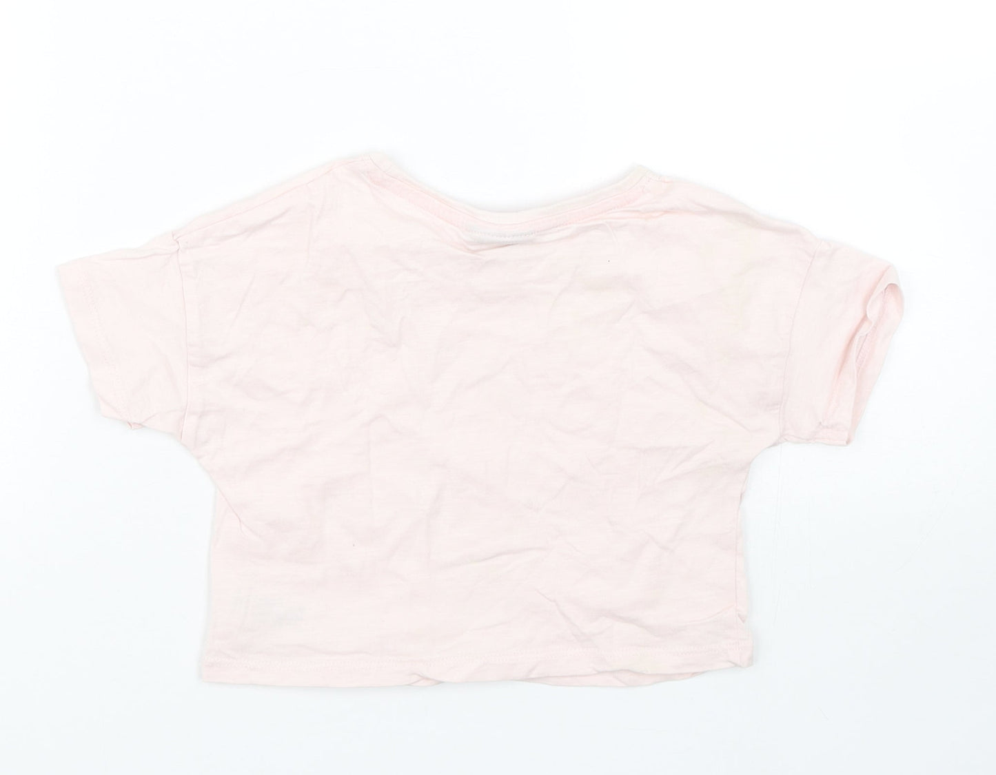 Matalan Girls Pink   Cropped T-Shirt Size 7 Years