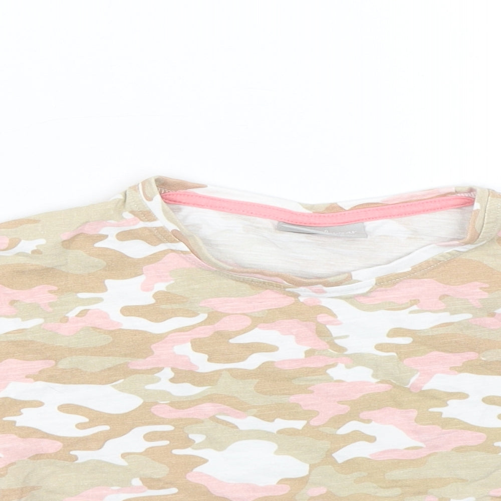 Matalan Girls Multicoloured Camouflage  Cropped T-Shirt Size 7 Years
