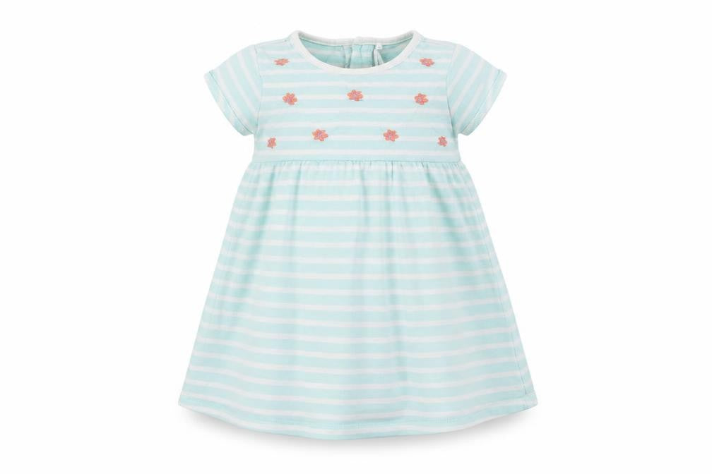 TU Girls Green Striped  T-Shirt Dress  Size 18-24 Months