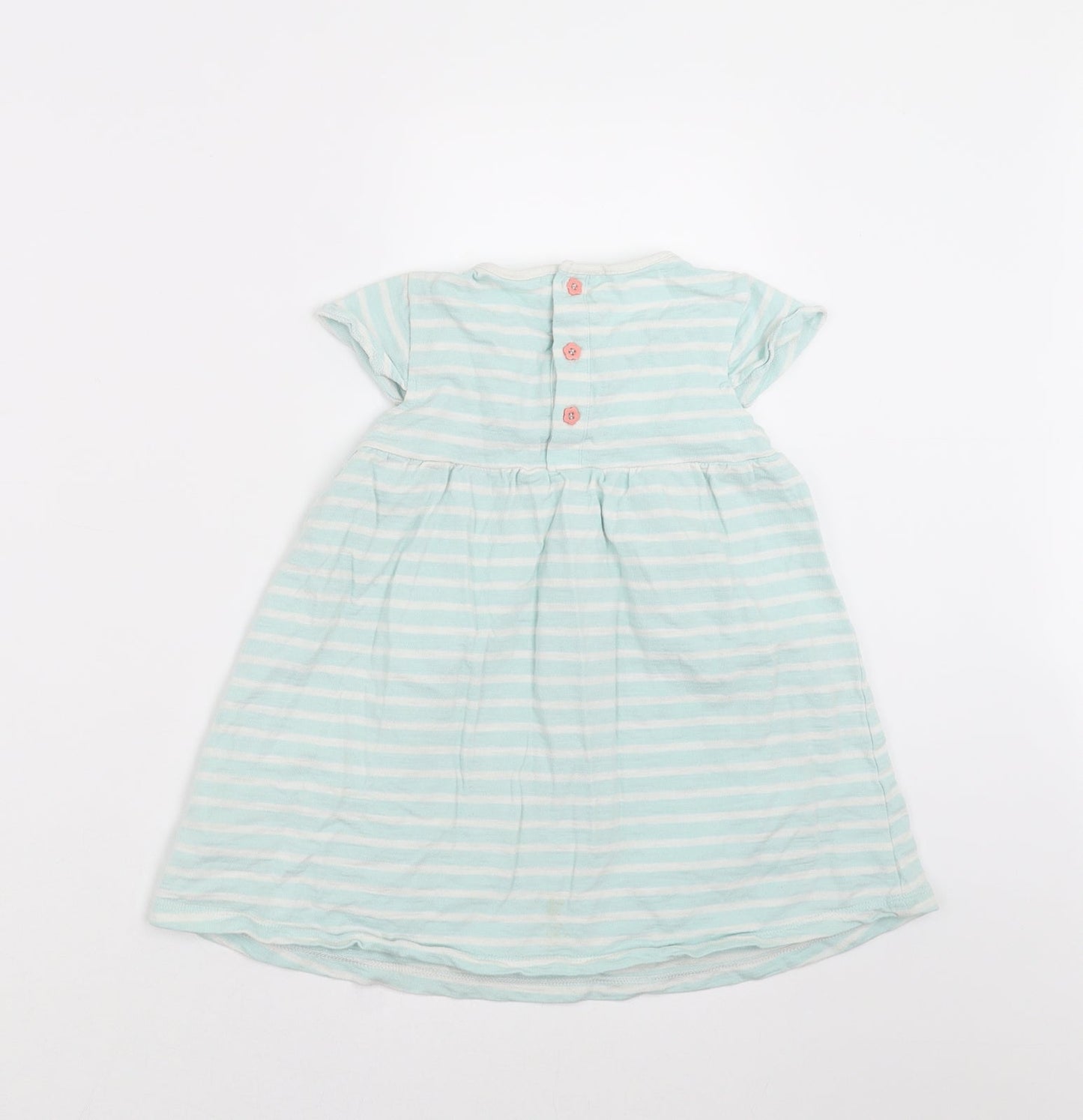 TU Girls Green Striped  T-Shirt Dress  Size 18-24 Months
