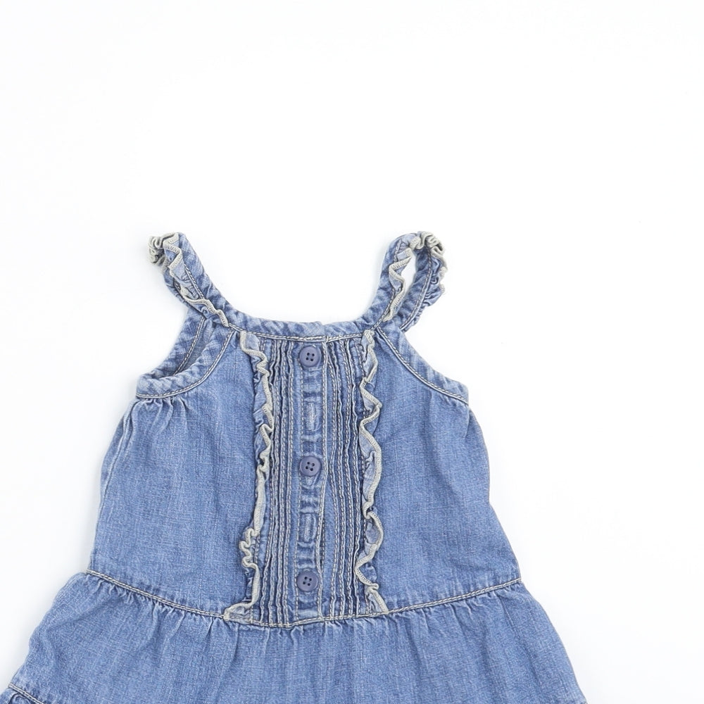 George Girls Blue  Denim Trapeze & Swing  Size 9-12 Months