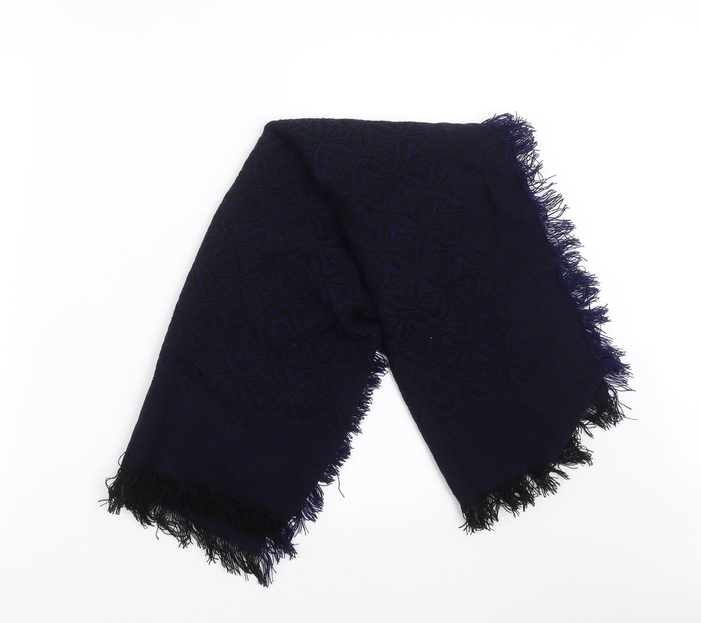 Preworn Womens Blue Geometric   Scarf