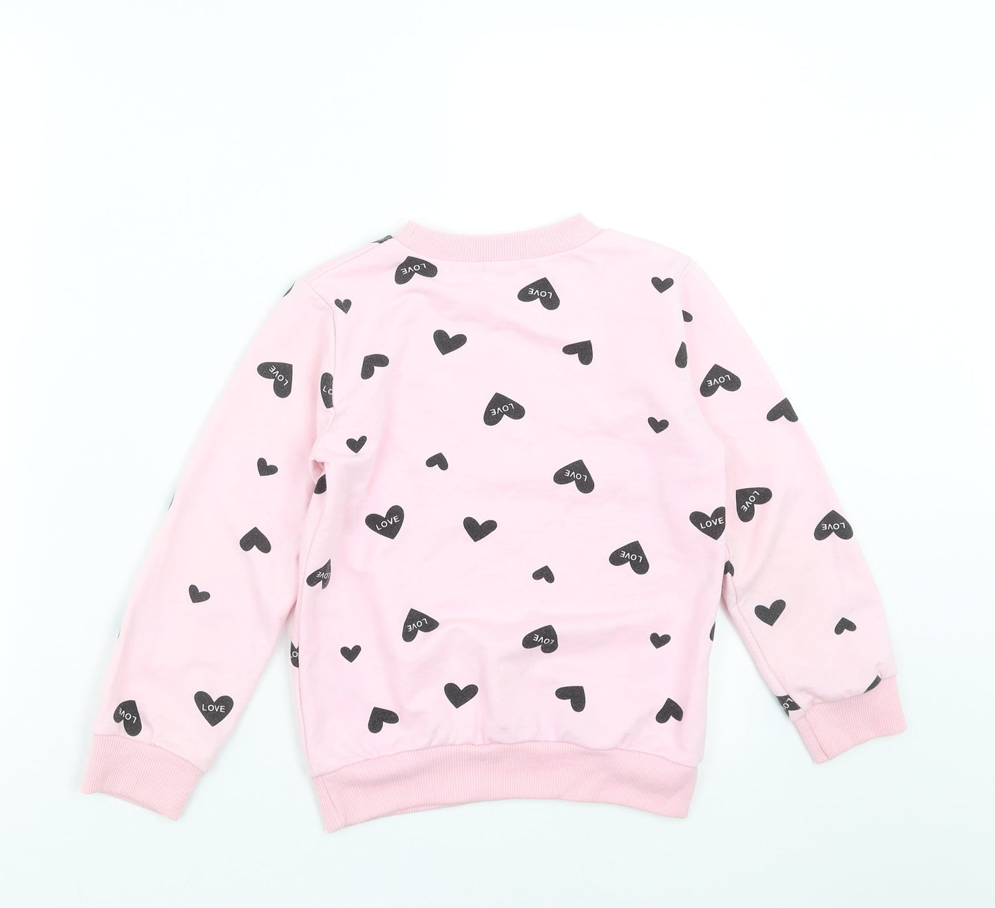 Little Hands Girls Pink   Pullover Sweatshirt Size 11-12 Years  - love heart