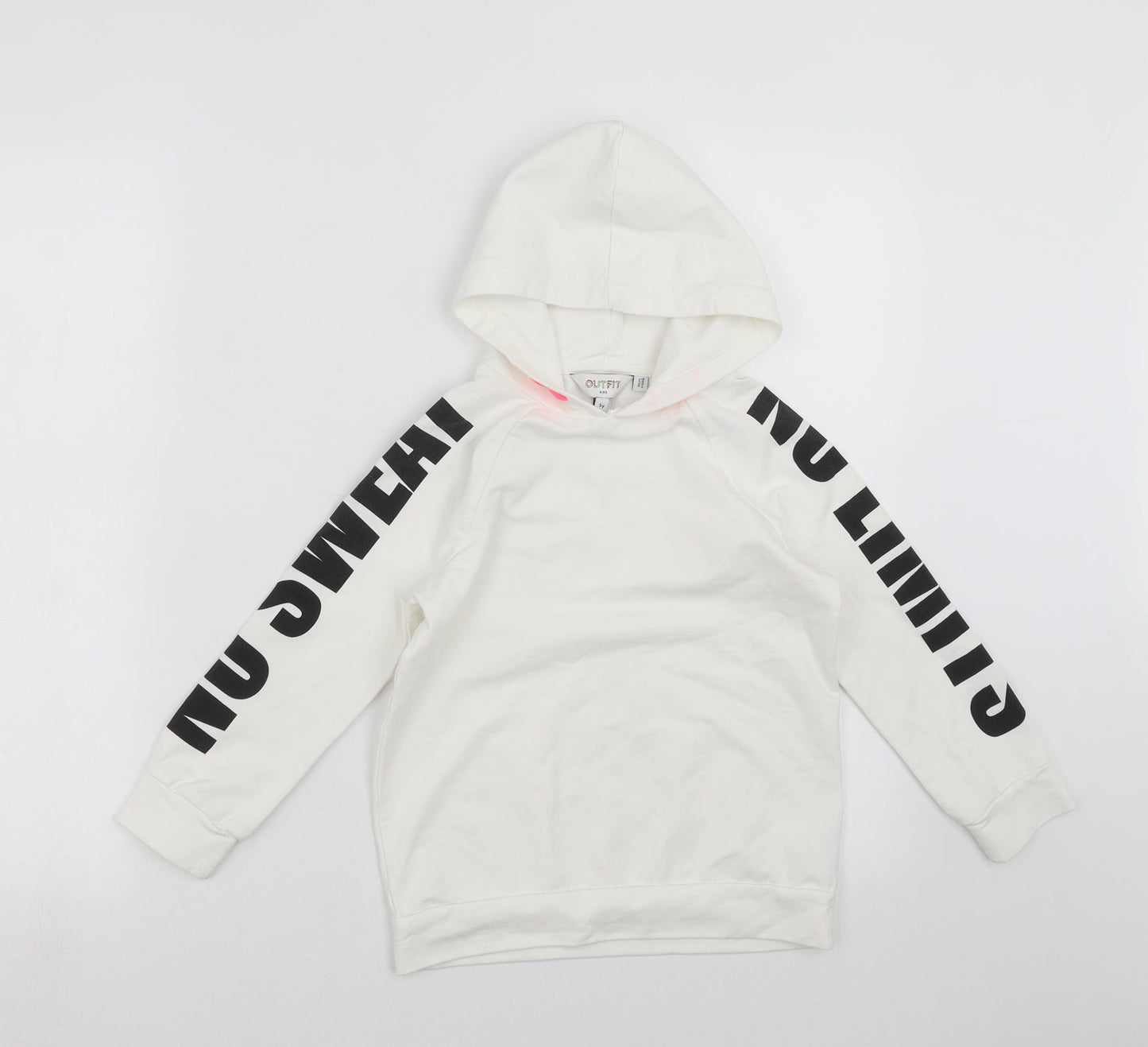 Outfit Kids Girls White   Pullover Hoodie Size 5 Years
