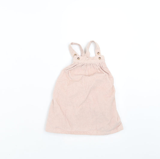 Marks and Spencer Girls Pink  Corduroy Pinafore/Dungaree Dress  Size 6-9 Months