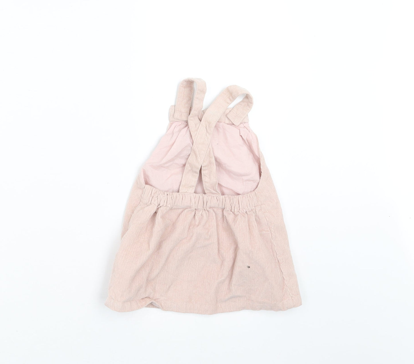 Marks and Spencer Girls Pink  Corduroy Pinafore/Dungaree Dress  Size 6-9 Months